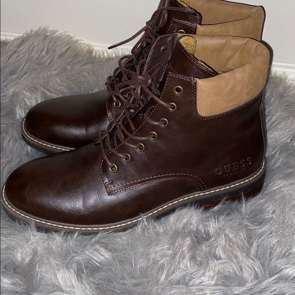 Guess Combat Boots Fur Lined Brown - Picture 2 of 8